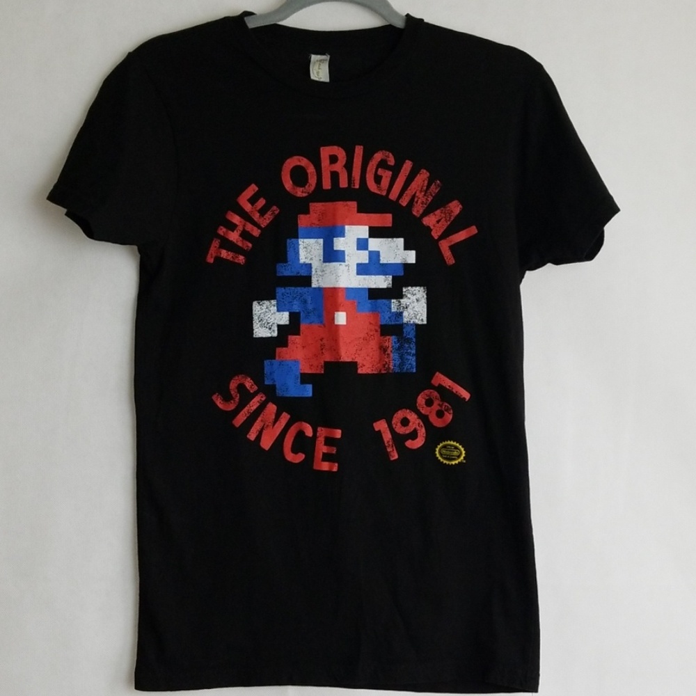ROCK ME MARIO BROS TSHIRT BLACK SIZE S